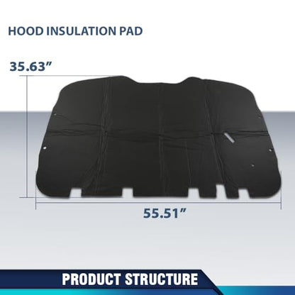 PIT66 Hood Insulation Pad 1/2" with Clips Compatible with Chevy Tahoe 2000-2006/Fit Chevy Suburban 1500 2500 2000-2006 - style: 2000-2006 Chevy Tahoe/Suburban