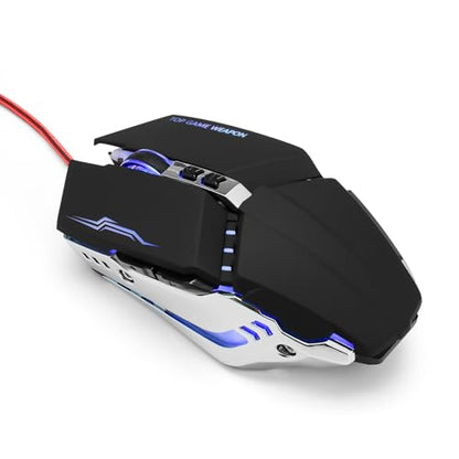 Guiheng Wired Gaming Mouse, Optical USB Mice for Laptop/Desktop, 800 to 3200 and RGB Light, Ergonomic with 7 Programmable Buttons for Computer Windows 7/8/10/XP Vista Linux Chromebook PC