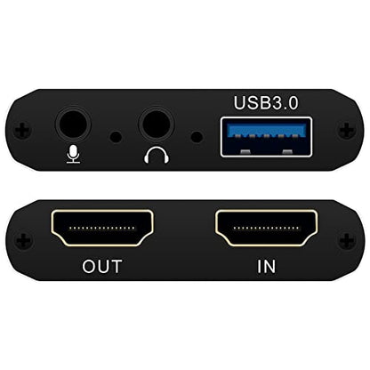 Wiistar Audio Video Capture Card 1080P60fps USB3.0 HDMI Video Recording | Support YUY2 4K30Hz HDMI Loopout with Microphone for Game Recording Live Streaming Compatible with Windows Mac OS System