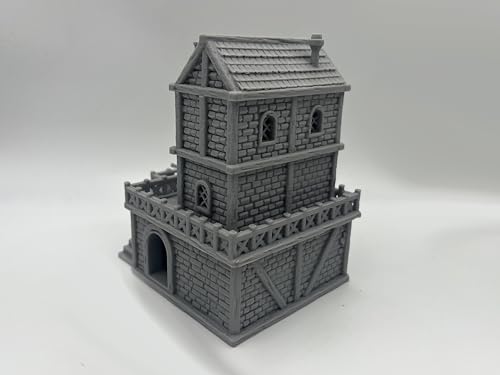 Middle-Ages Buildings Terrain Scenery for 18mm and 28mm Miniature Tabletop Wargames, 3D Printed and Paintable (28mm Scale)