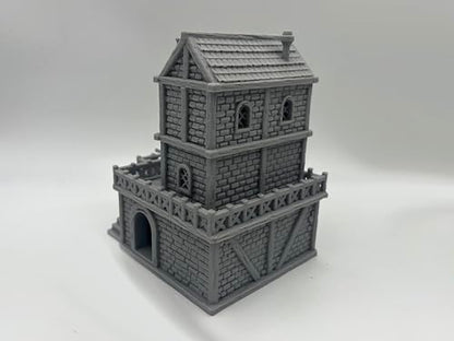 Middle-Ages Buildings Terrain Scenery for 18mm and 28mm Miniature Tabletop Wargames, 3D Printed and Paintable (28mm Scale)