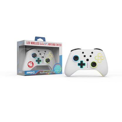 Hyperkin Armor3 NuRival Wireless Hall Effect Stick Game Controller For Nintendo Switch® OLED Model/Nintendo Switch® / Nintendo Switch Lite® (White) - color: White