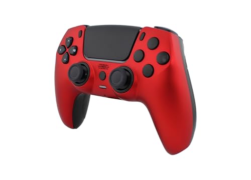 Crazy Controllerz Custom Wireless Controller for PS5 with Z-Touch™ Seamless Soft Touch Front Shell and Z-Grip™ Comfort Zones - Metallic Red - color: METALLIC RED