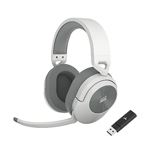 Corsair HS55 Wireless Multiplatform Lightweight Gaming Headset with Bluetooth - Dolby 7.1 Surround Sound - iCUE Compatible - PC, PS5, PS4, Nintendo Switch, Mobile - White - color: White, style: HS55 WIRELESS / Bluetooth