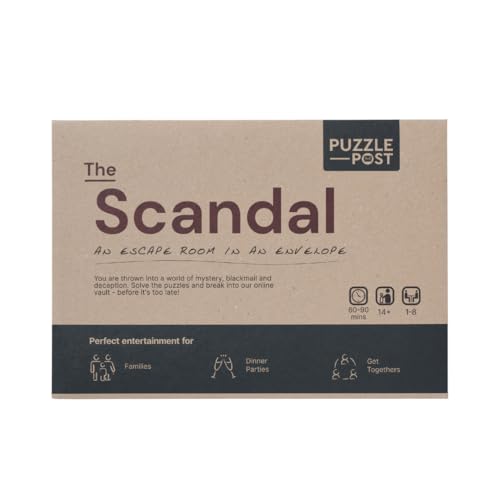 Unique Escape Room in an Envelope | Great for Groups - Families & Friends | Perfect for Games Night | Escape Room in A Box | Puzzle Mystery Game - The Scandal - style: The Scandal