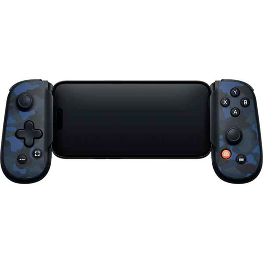Skinit Decal Gaming Skin Compatible with Backbone One for iPhone Game Controller - Blue Street Camo Design - color: Blue - CAMBPE04
