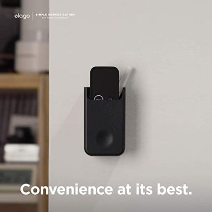 elago Universal Remote Holder Mount Compatible with Apple TV Remote and All Other Remote Controls - Adhesive Tape or Screw Mounting Options, Available Wired Charging [Medium] [Black] - color: Black, size: Medium
