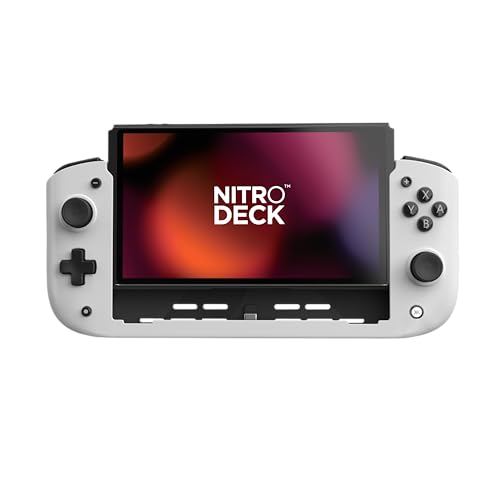 CRKD Nitro Deck - Professional Handheld Controller Deck with Zero Stick Drift for Nintendo Switch and Switch OLED (White) - color: White