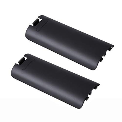 Trenro Wii Remote Controller Battery Cover, 2 Pack Back Cover Replacement for Nintendo Wii/Wii U Remote -Black - color: Black