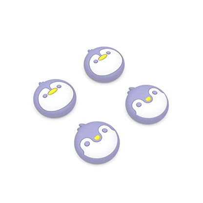 PlayVital Thumb Grip Caps for Xbox Series S/X, Xbox One, Elite Series 2 Controller, Cute Joystick Caps for ps5/EDGE/ps4, Thumbstick Cover for Switch 2 Pro/Switch Pro Controller - Penguin, Light Violet - color: Penguin Light Violet