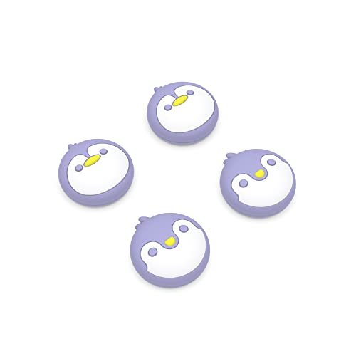 PlayVital Thumb Grip Caps for Xbox Series S/X, Xbox One, Elite Series 2 Controller, Cute Joystick Caps for ps5/EDGE/ps4, Thumbstick Cover for Switch 2 Pro/Switch Pro Controller - Penguin, Light Violet - color: Penguin Light Violet