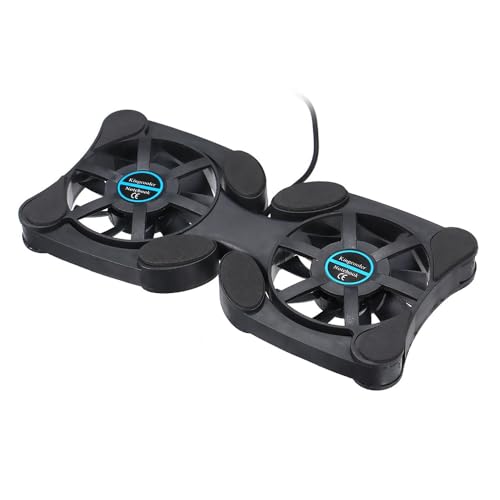 Mini USB Laptop Cooling Pad with 2 Fans – Foldable Portable Cooler for 7-15 Inch Notebook, Adjustable Arms Quiet Use Overheat Prevention