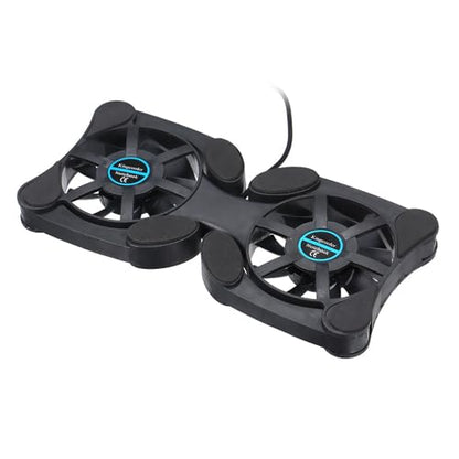 Mini USB Laptop Cooling Pad with 2 Fans – Foldable Portable Cooler for 7-15 Inch Notebook, Adjustable Arms Quiet Use Overheat Prevention