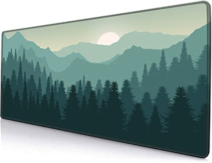 Mouse Pad Gaming, Large Mouse Pads for Desk, Keyboard Mouse Mat Desk Pad, Non-Slip Rubber Base with Stitched Edges Mousepad, 31.5x11.8 inch Abstract Landscape Mountain - color: 10 Abstract Landscape Mountain
