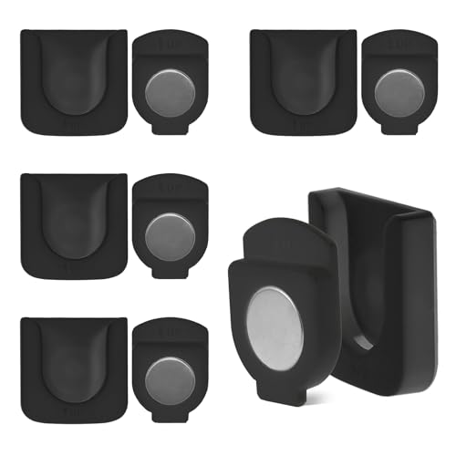 Remote Control Holder Wall Mount 5 Pack Magnetic Control Organizer Containers for TV Air Conditioning Remote Control Wall Hook Holder with Self Adhesive for Home Office School (Black)