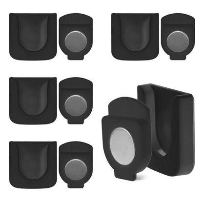 Remote Control Holder Wall Mount 5 Pack Magnetic Control Organizer Containers for TV Air Conditioning Remote Control Wall Hook Holder with Self Adhesive for Home Office School (Black)