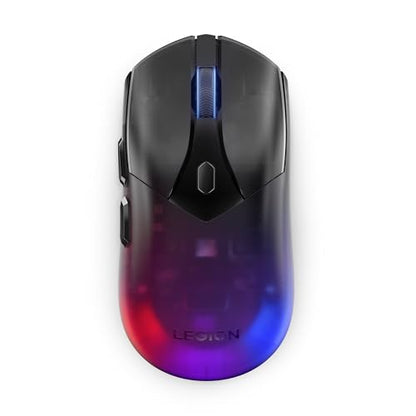 Lenovo Legion M410 Wireless RGB Gaming Mouse – 6 Button Palm Grip Mouse with 16,000 DPI, 53 Hour Rechargeable Battery, 2-Zone RGB Lighting, NVIDIA Reflex Compatible - color: Translucent, size: Medium | Right Handed, style: M410