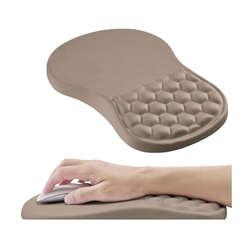 Ergonomic Mouse Pad with Wrist Support, Memory Foam Wrist Rest for Carpal Tunnel & Wrist Pain Relief, Non-Slip Rubber Base, Comfortable Gaming Mousepad for Computer, Laptop, Office & Home - color: Sand