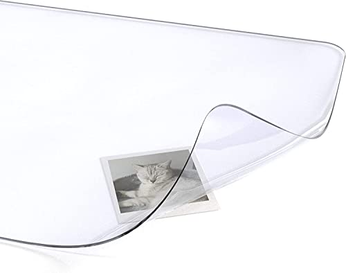 Clear Writing Desk Pad, 12’’x24” Heat Resistant Waterproof PVC Round Edge Durable Desk Protect Mat, Anti-Static Writing Mat Table Protector - size: 12" x 24"