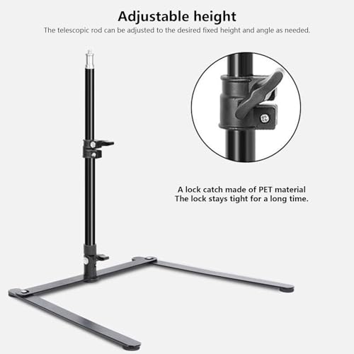 Adjustable Desktop Phone Tripods Mount with 360 Rotations for Video Live Streaming Baking Scanning Projects Phone Tripods Stand with LED Mount