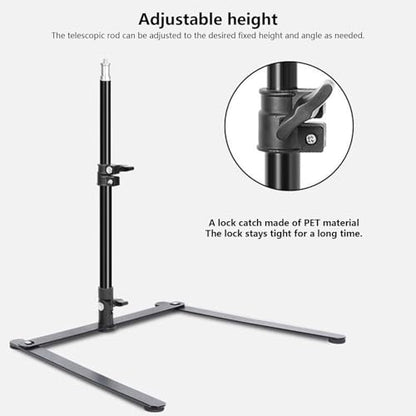 Adjustable Desktop Phone Tripods Mount with 360 Rotations for Video Live Streaming Baking Scanning Projects Phone Tripods Stand with LED Mount
