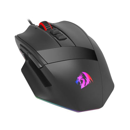Redragon M813 Wired RGB Gaming Mouse with 4D Dual Mode Scroll Wheel, Optical Ergonomic Gamer Mouse with Max 16,000DPI, High Precision Sensor 3333, 7 Macro Buttons, Software Supported