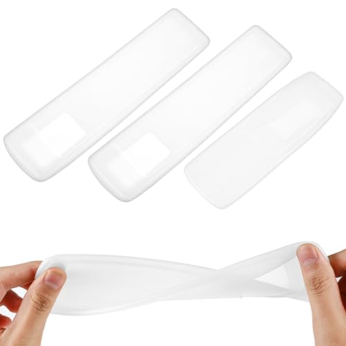 CLISPEED 3 Pcs Remote Control Covers, Transparent Silicone Dust Covers, Protective Sleeves for Television and Air Conditioner Remotes, Detachable and Washable