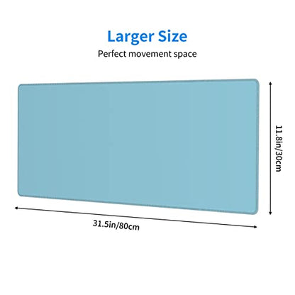 Blue Mouse Pad Extended Large Gaming Mousepad XL Big Long Oversized Desk Mat Stitched Edges 31.5 X 11.8 Inch for Home Office - color: Black7
