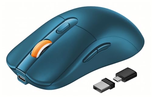 ProtoArc EM15 USB C Mouse, Tri-Mode Bluetooth Mice for Laptop, Blue | 68g Ultra-Light, Ergonomic Design, Rechargeable Lightweight Portable Type C Wireless Mice for Tablet, PC, Windows, Mac - color: Blue