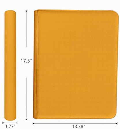 1000+ Pockets Trading Card Binder, 16 Pocket Ringless Side Loading Card Holder Album, Trading Card Album Fit for YuGiOh, MTG, TCG, Game Cards, Sports Cards, Business Cards (Yellow) - color: Yellow