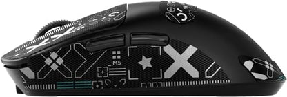 Mouse Anti Slip Grip Tape, Pre-Cut Universal Griptape for Superlight Wireless Gaming Mouse Skins, Sweat Resistant, Elastics Refined Side Grips, Easy to Apply, Ultra-thin 0.5mm (0.02in) - Black - color: Black & White