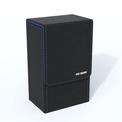 Black Tarot Card Holder with Blue Interior; Fold Top Tarot Card Box Case with Magnetic Lid Closure; Fits Standard Tarot Card Deck; Holder Measures Standard Size 5.39 x 3.38 x 2 In (Blue) - color: Blue