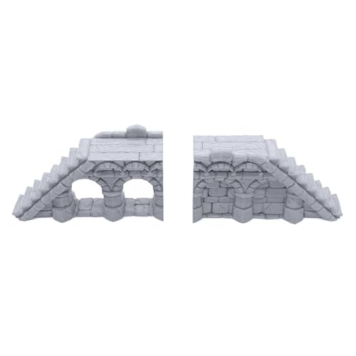 Ruined Town Modular Walls II - DND Terrain, 28mm Miniature Wargaming, Tabletop Wargame Scenery