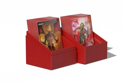 Ultimate Guard RTE Boulder 100+, Deck Case for 100 Double-Sleeved TCG Cards, Red, 97% Renewable, Made in Germany, Secure & Durable Storage - color: Red