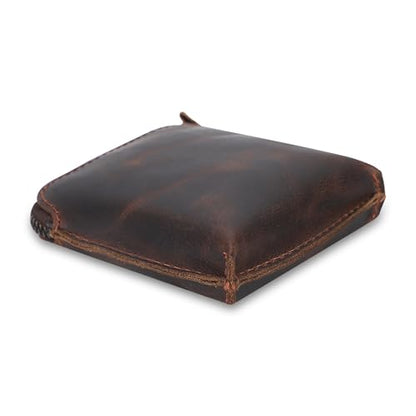 Premium Full Grain Leather Playing Card Case, Zippered Playing Card Holder for Poker Bridge Cards, Durable Leather Card Deck Storage Organizer Travel Card Carrying Pouch Multi Purpose Wallet - color: Brown