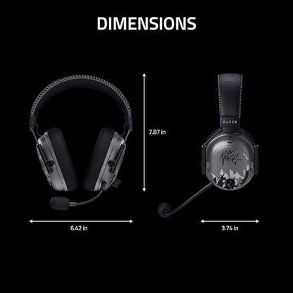 Razer BlackShark V3 Pro Wireless ANC PC Gaming Headset, NiKo Edition | Full Band Mic, 50mm Drivers, 2.4 GHz, Bluetooth, USB, 3.5mm, Works with Mac, PS5, Nintendo Switch, Smartphone, 70 Hr Battery - color: Niko Edition, style: PC