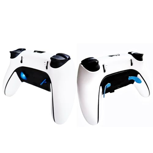 12 in 1 Interchangeable Thumbsticks & Metal Back Paddles Replacement Parts for PS5 DualSense Edge Controller, 6 Silicone Analog Joystick Caps, 4 Paddles Trigger Buttons,2 Base Rings (Blue) - color: Blue