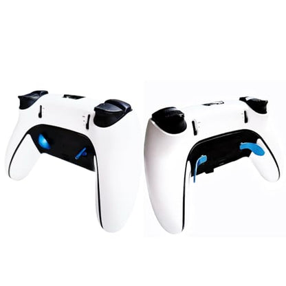 12 in 1 Interchangeable Thumbsticks & Metal Back Paddles Replacement Parts for PS5 DualSense Edge Controller, 6 Silicone Analog Joystick Caps, 4 Paddles Trigger Buttons,2 Base Rings (Blue) - color: Blue