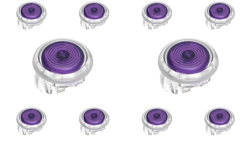 （10PCS PURPLE) 24MM clear Mechanical arcade punk buttons with cherry MX speed silver switches replacement for different arcade fighting stick controller box