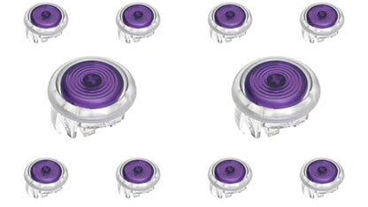 （10PCS PURPLE) 24MM clear Mechanical arcade punk buttons with cherry MX speed silver switches replacement for different arcade fighting stick controller box