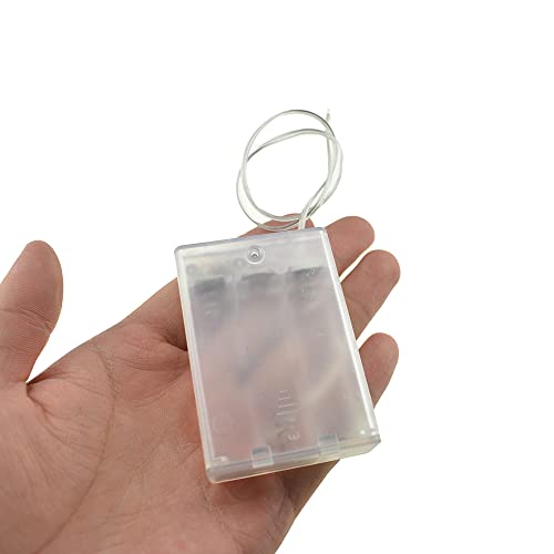HAHIYO 4.5V 3AA Battery Holder Bundle with Wire Sturdy Cover Flexible Springs Contact Build-in Switch Batteries Transparent Case Easy Install 4 Pieces for Wall Clocks Ham Radio Kids Toys - style: 3AA(Transparent)-4P