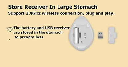 2.4GHz Wireless Cute Hamster Shape Less Noice Portable Mobile Optical 1200DPI USB Mice Cordless Mouse for PC Laptop Computer Notebook MacBook Kids Girl Gift (Purple)