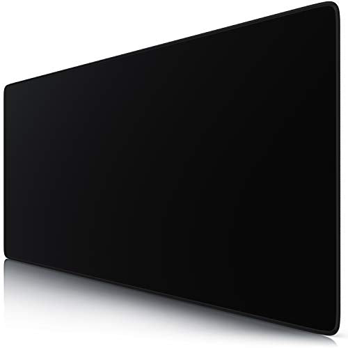 JIALONG Large Gaming Mouse Pad, Extended Mousepad with Black Stitched Edges, XXL Desk Mat, Big Computer Keyboard Mat for Gaming and Office, 35.4 x 15.7 inches - color: Black Stitched Edges