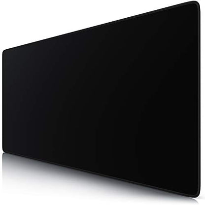 JIALONG Large Gaming Mouse Pad, Extended Mousepad with Black Stitched Edges, XXL Desk Mat, Big Computer Keyboard Mat for Gaming and Office, 35.4 x 15.7 inches - color: Black Stitched Edges