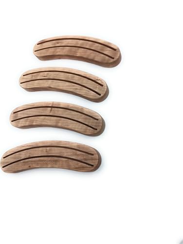 Solid Cherry Wood Playing Card Holders, Handcrafted in USA, Set of 4