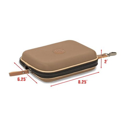 ENHANCE Designer Edition Dice Tray - Stylish Dice Case and Dice Holder for 28+ Dice with EVA Shell Protection - Dice Rolling Tray with Removable Dice Holder for DnD, Other RPG Games (Tan) - color: Tan
