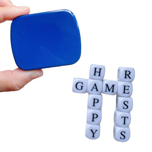 Crossword Solitaire Dice Game,Word Dice Game for Adult, Fun Travel Game (Blue) - color: Blue