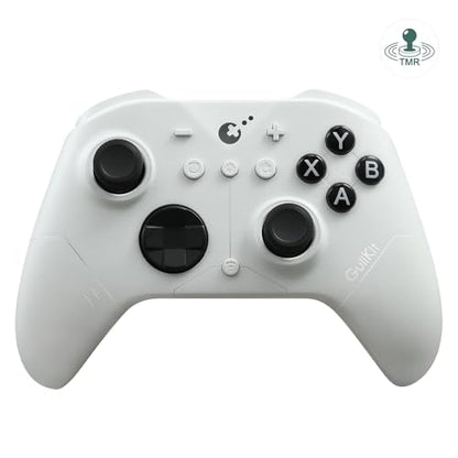 GuliKit ES PRO Wireless PC Controller for Switch 1/2, Windows/Steam Deck | 3.25ms Low Latency,Magnetic TMR Joysticks,Support Switch1/2 Wake-Up, Tactile Switch D-pad, White - color: White