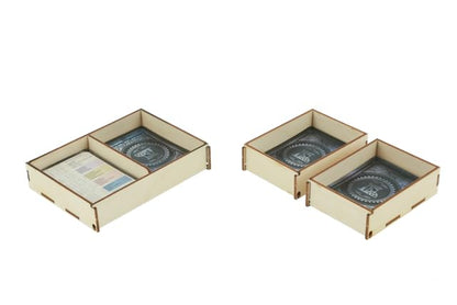 The Broken Token Game Organizer Compatible with Brass: Birmingham - Wooden Game Organizing Box with Multiple Trays
