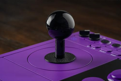 8BitDo Arcade Stick for Switch 2, Switch and Windows PC, Purple | Bluetooth, 2.4G Adapter and Wired USB-C, Dynamic Button Layout, Macro Buttons, Turbo Functionality, Tempered Glass Faceplate
